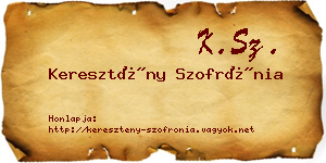 Keresztény Szofrónia névjegykártya